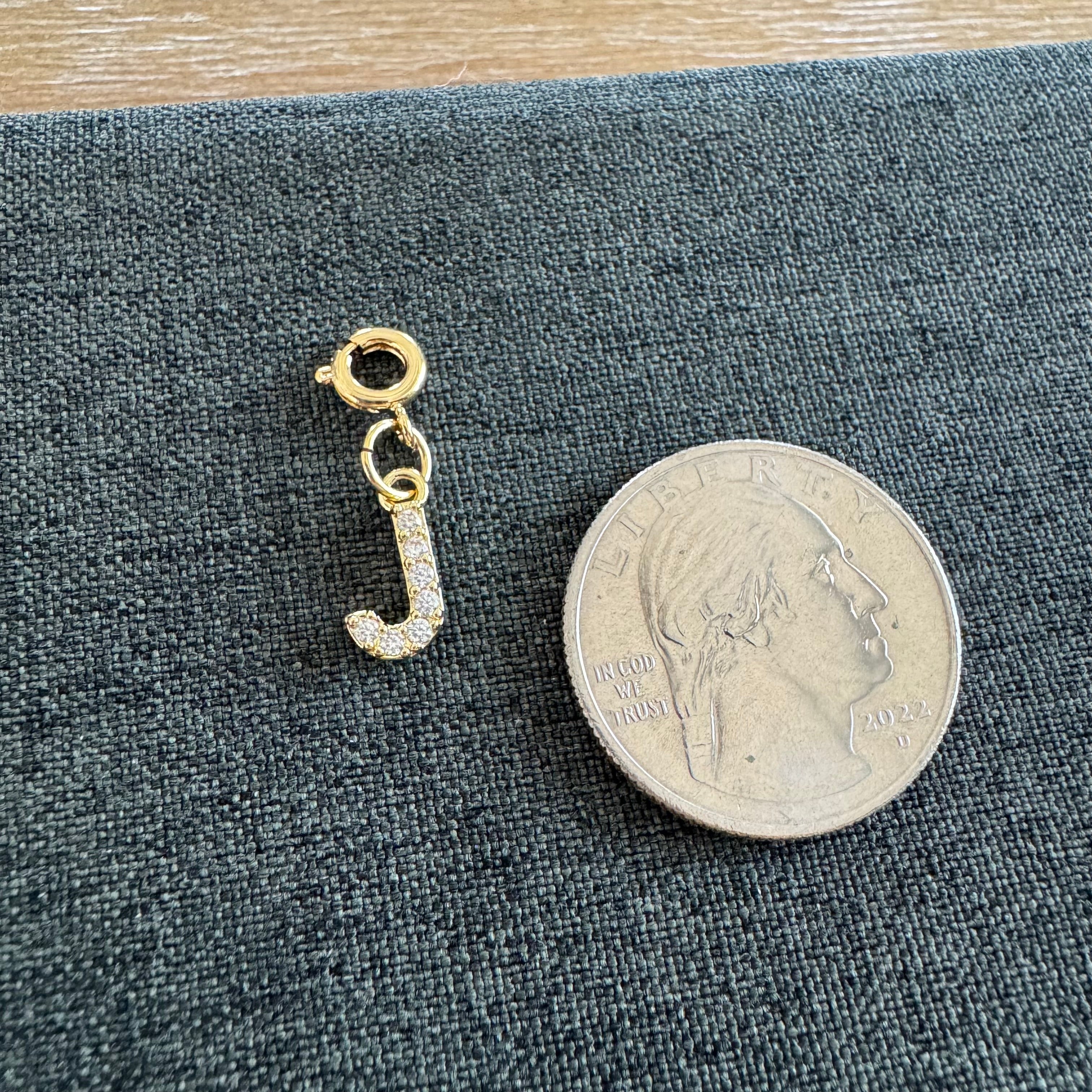 Rhinestone Letter Charm with clasp