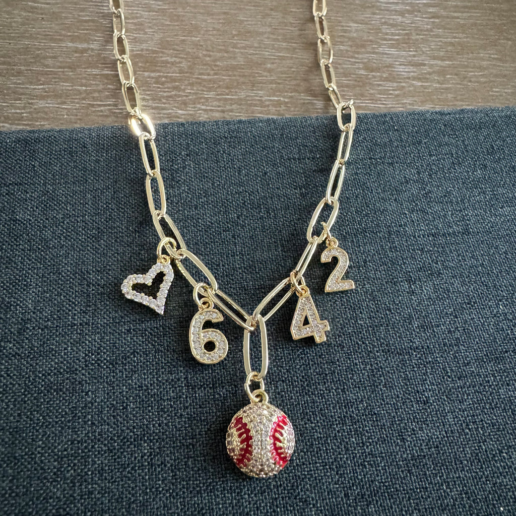 Palmer Baseball Number Necklace
