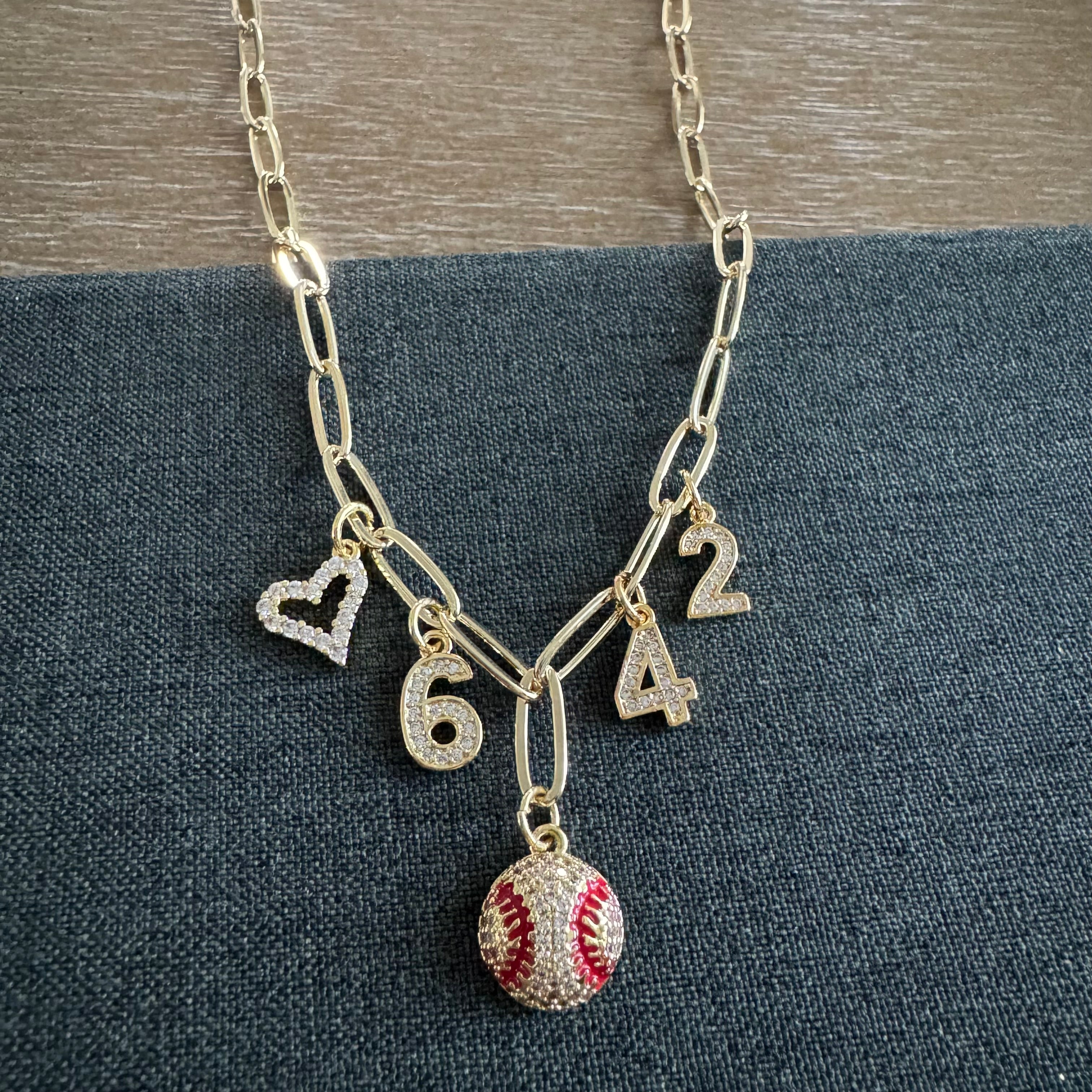 Palmer Baseball Number Necklace
