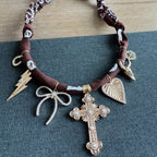 Wallen Bandana Charm Necklace Brown