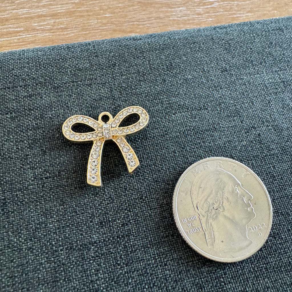 Rhinestone Bow Charm