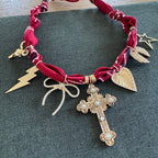 Cross Angel Bandana Charm Necklace