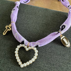 Football Heart Bandana Necklace Lavender