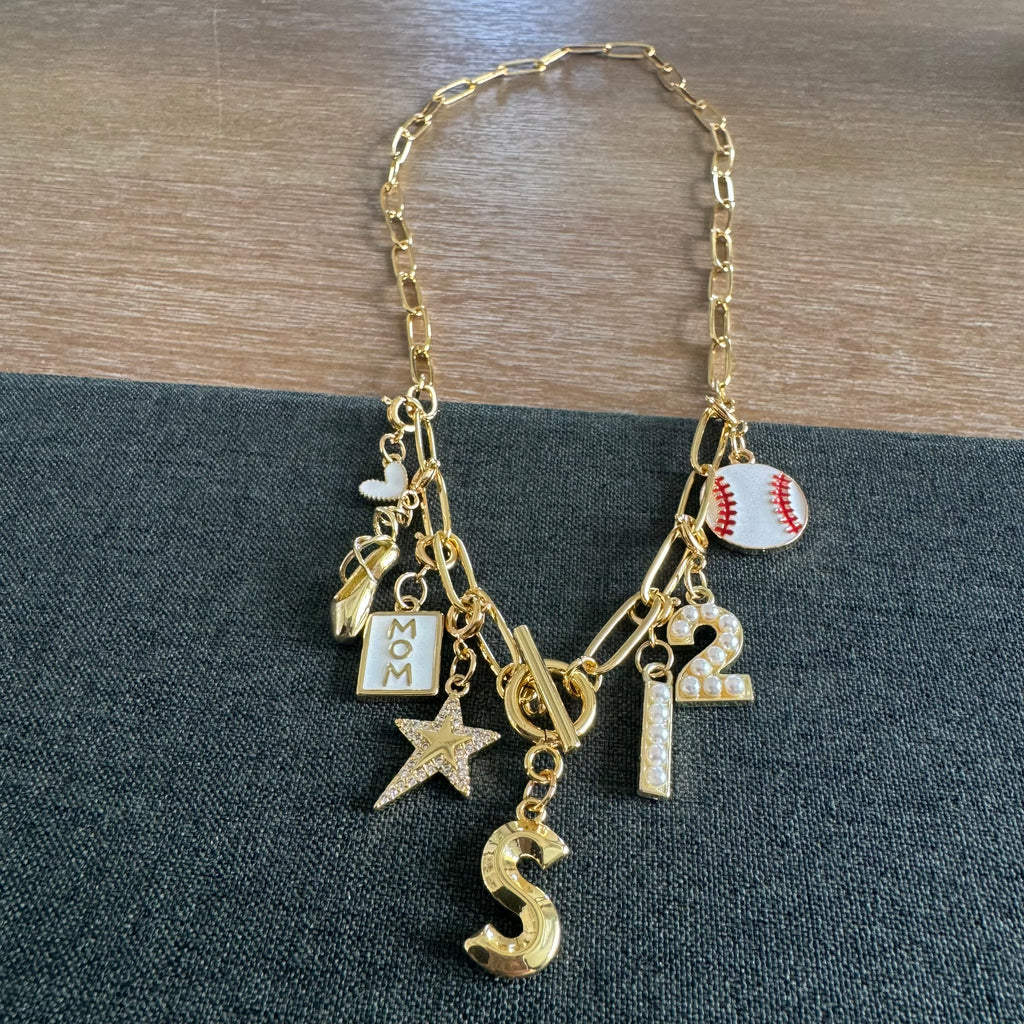 Dance Mom Baseball Mom Number Necklace