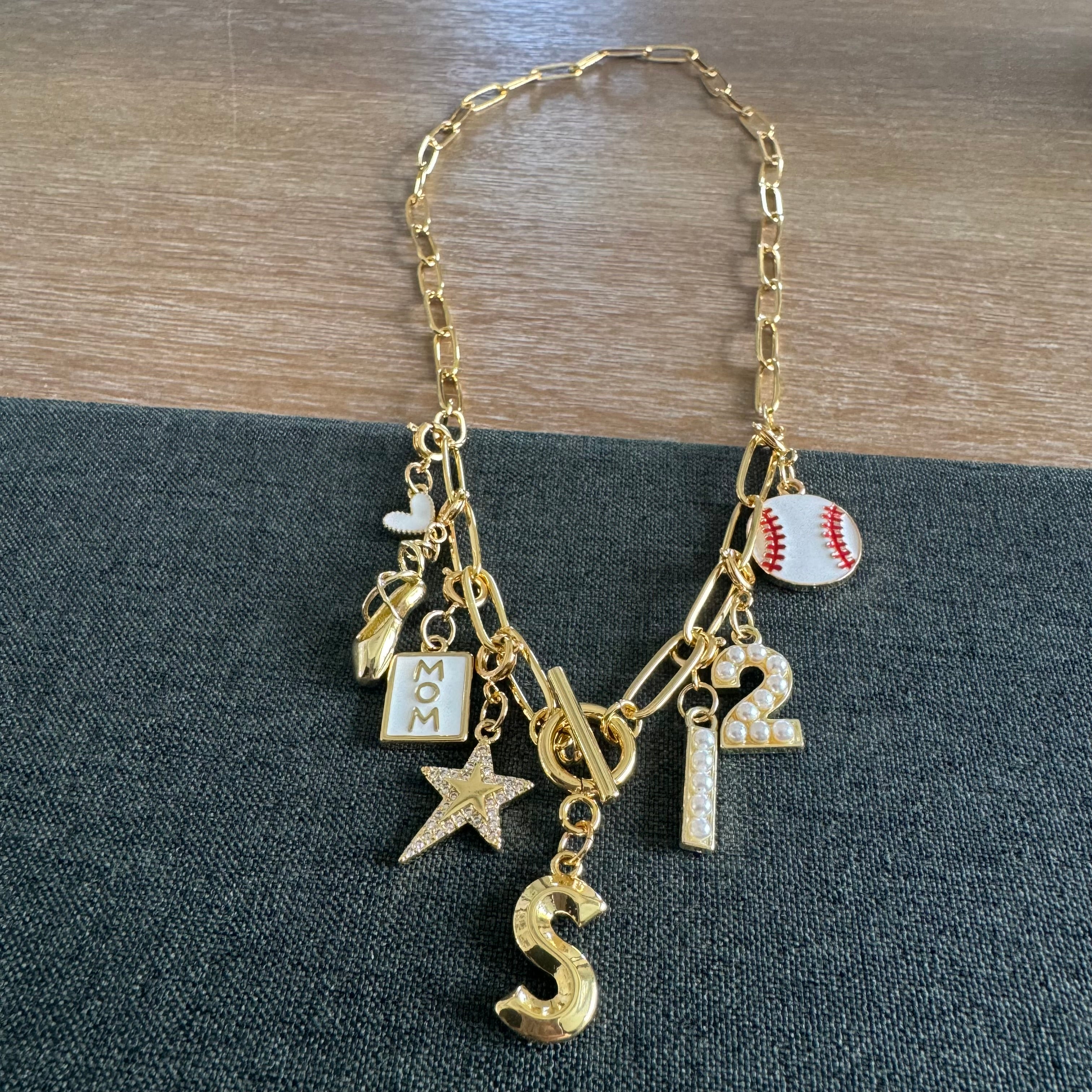 Dance Mom Baseball Mom Number Necklace