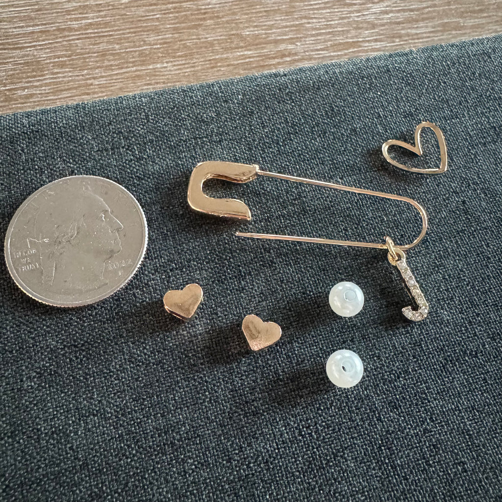 Stone Initial Pin with beads