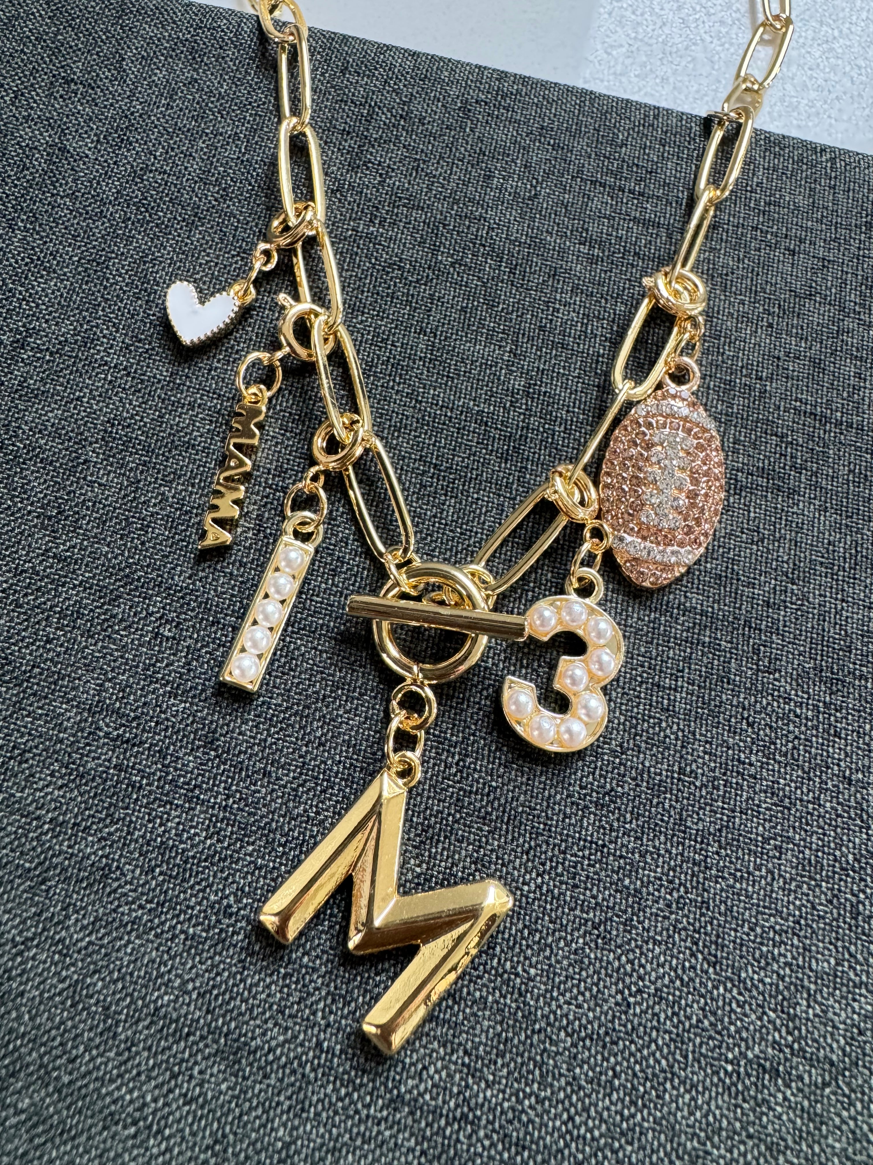 Football Mama Number Necklace