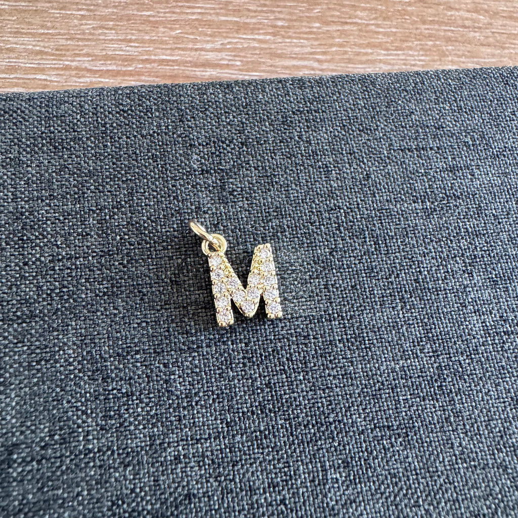 Rhinestone Letter Charm