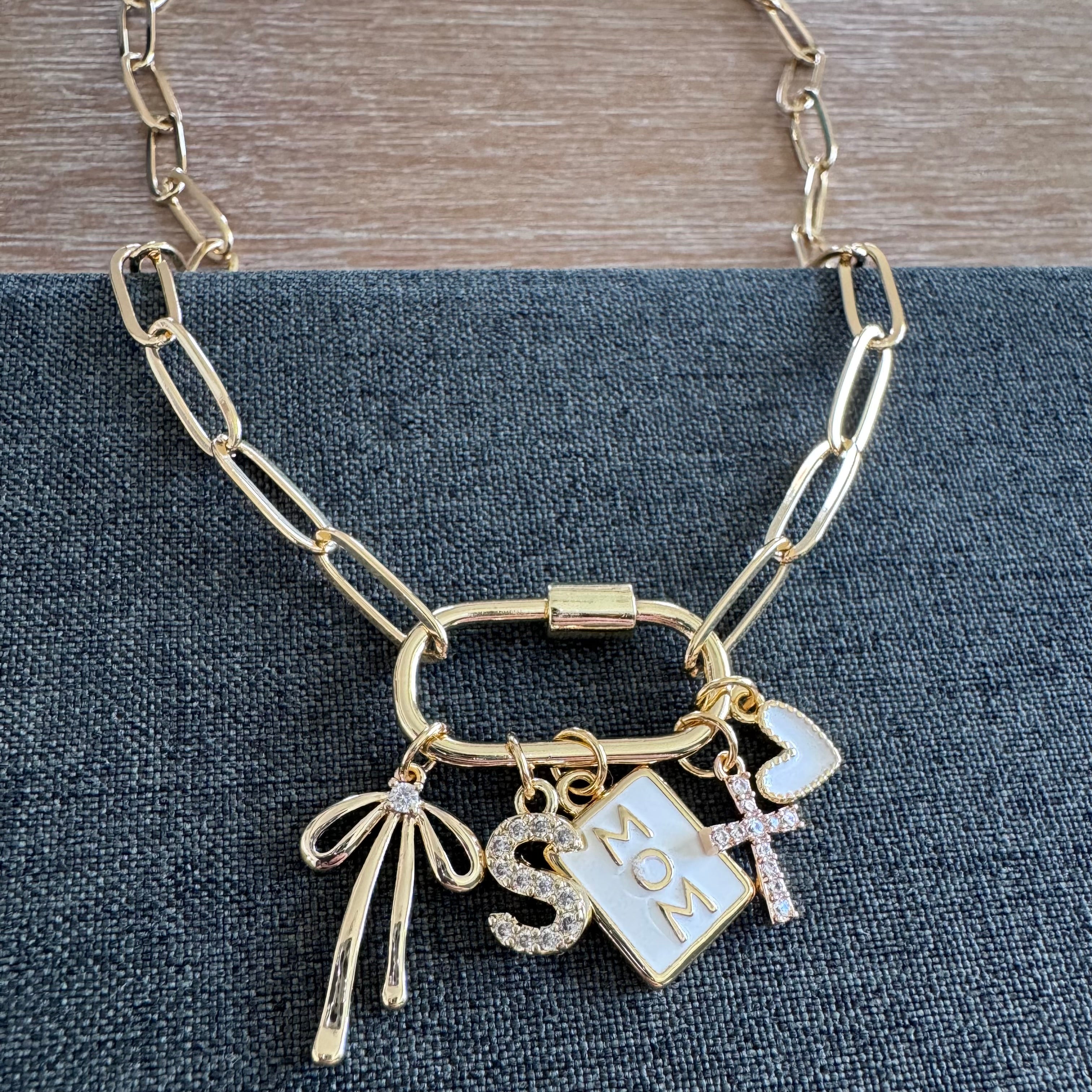 Stafford Carabiner Mom Charm Necklace