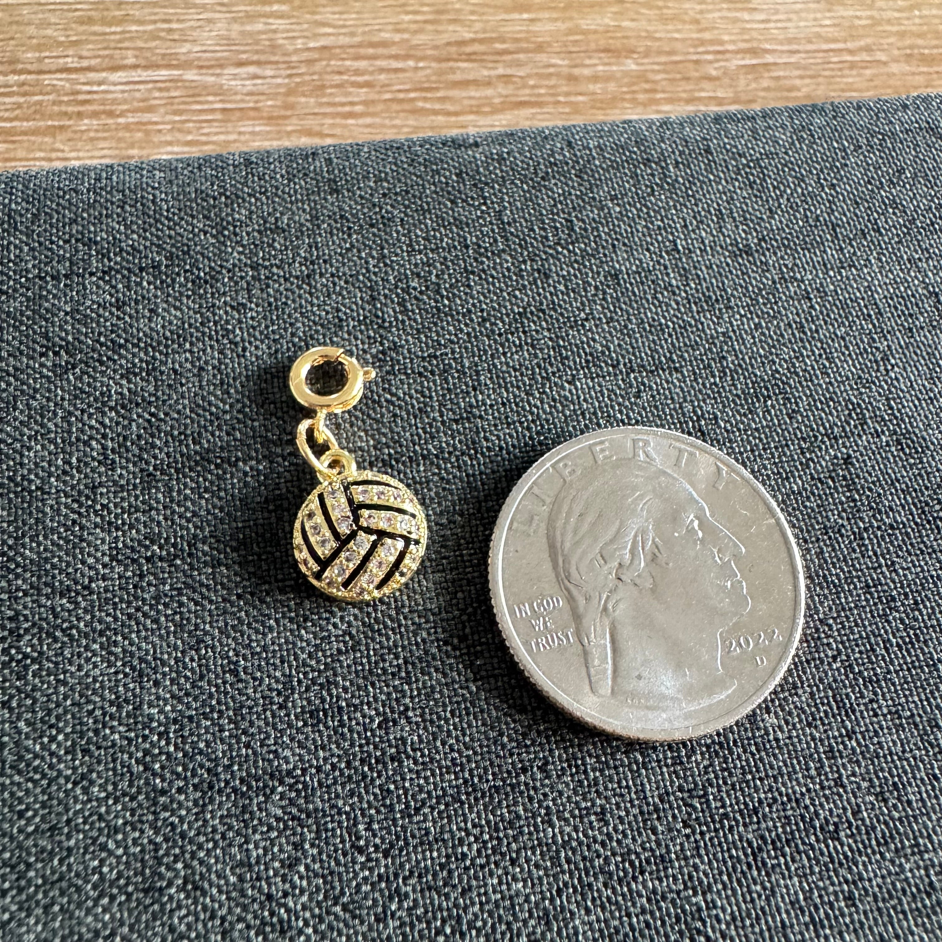 Volleyball Stone Charm with clasp