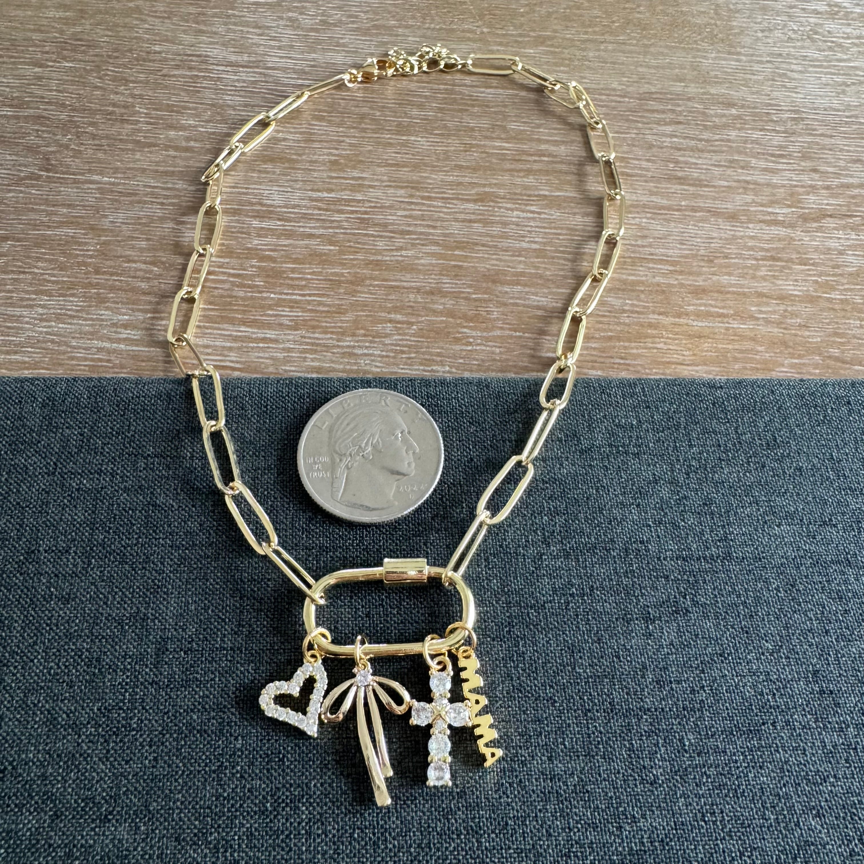 Chisholm Carabiner Mama Charm Necklace