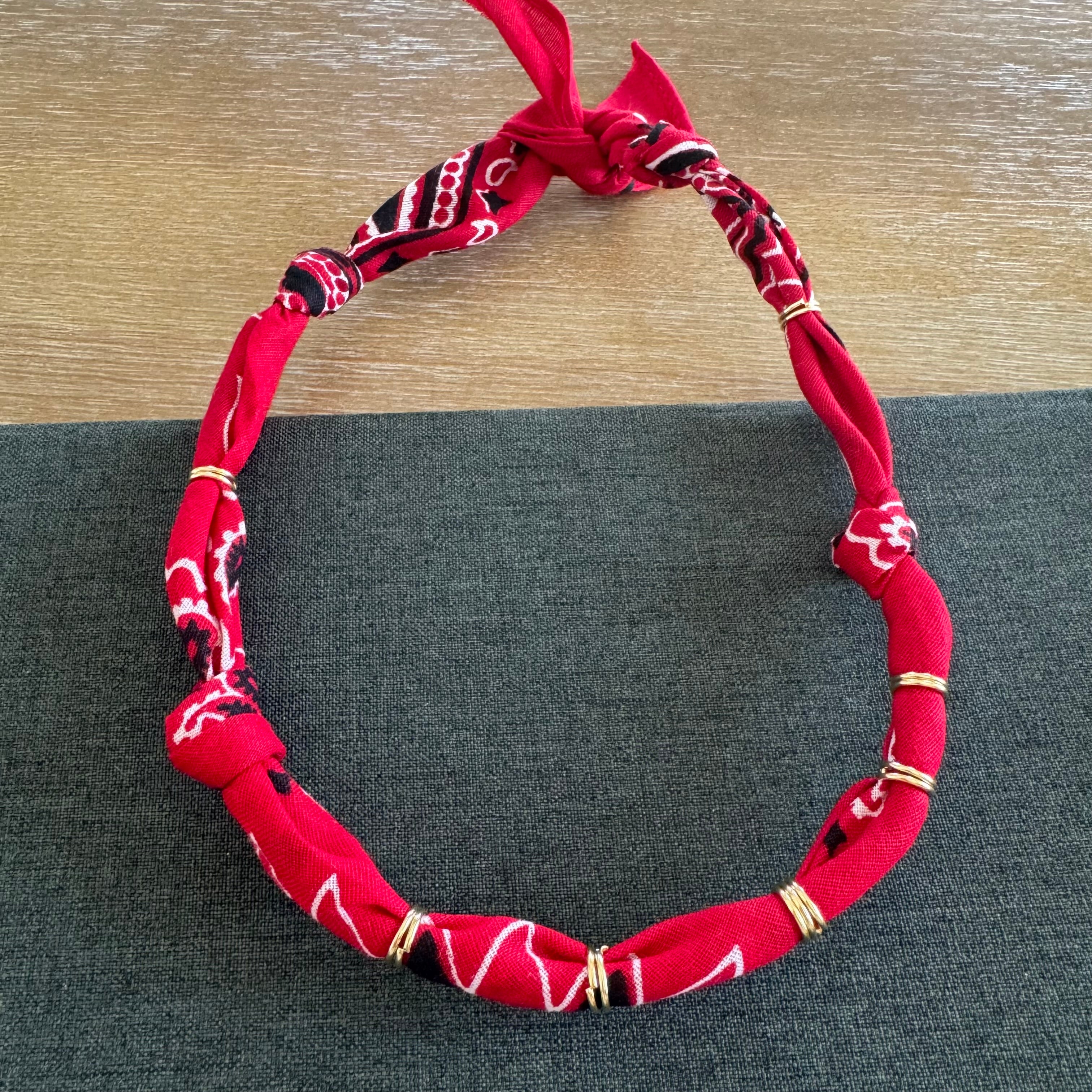 Premade Bandana Necklace Red