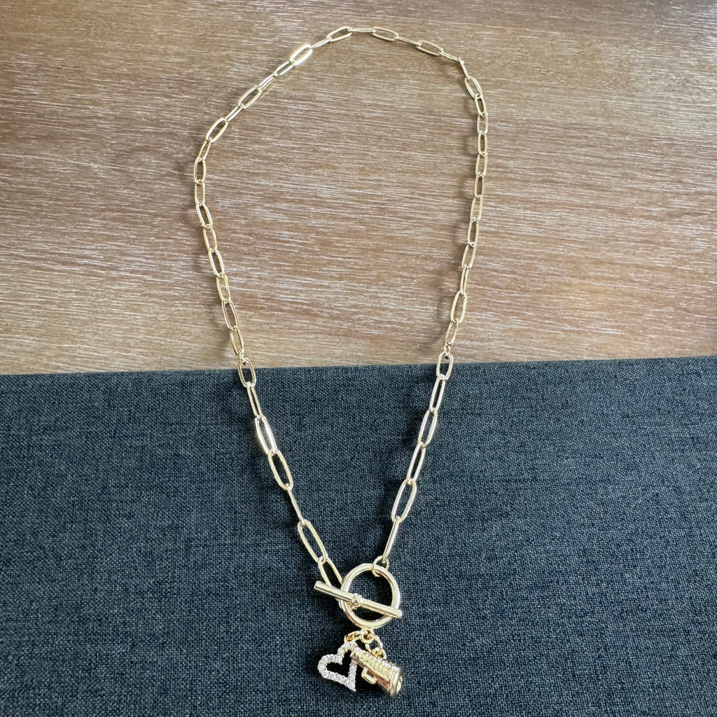 Cheerleader Megaphone Charm Necklace