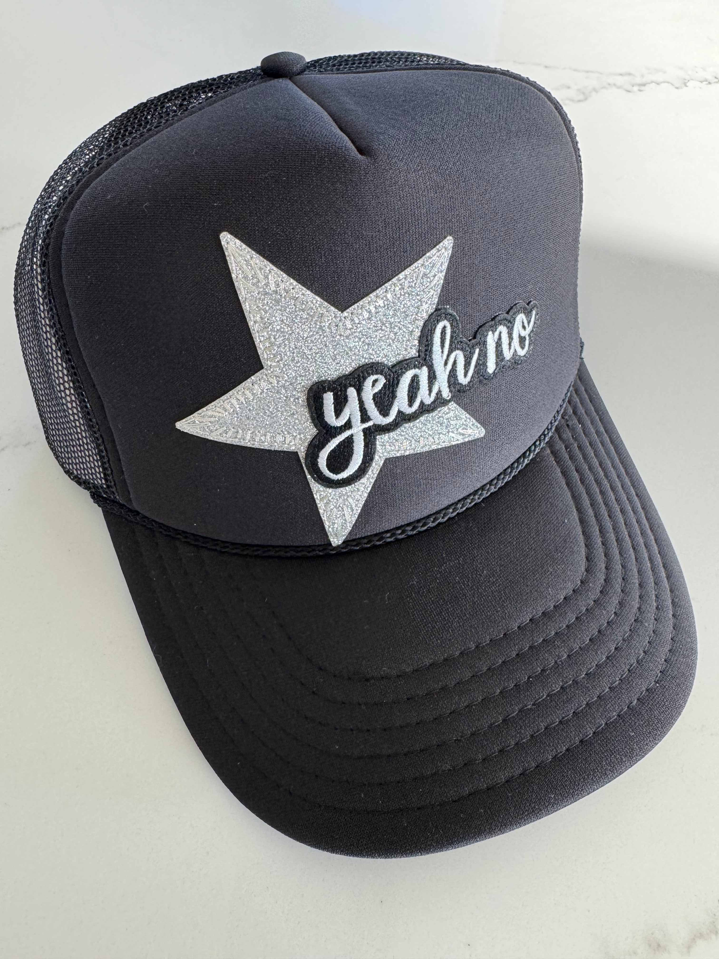 Yeah No Silver Star Black Hat