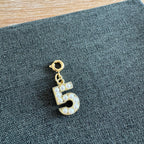 Number Charm Pearl with clasp