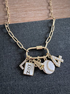 Baseball Mom Cheer Carabiner Necklace
