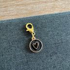 Black Open Heart Charm shoe charm