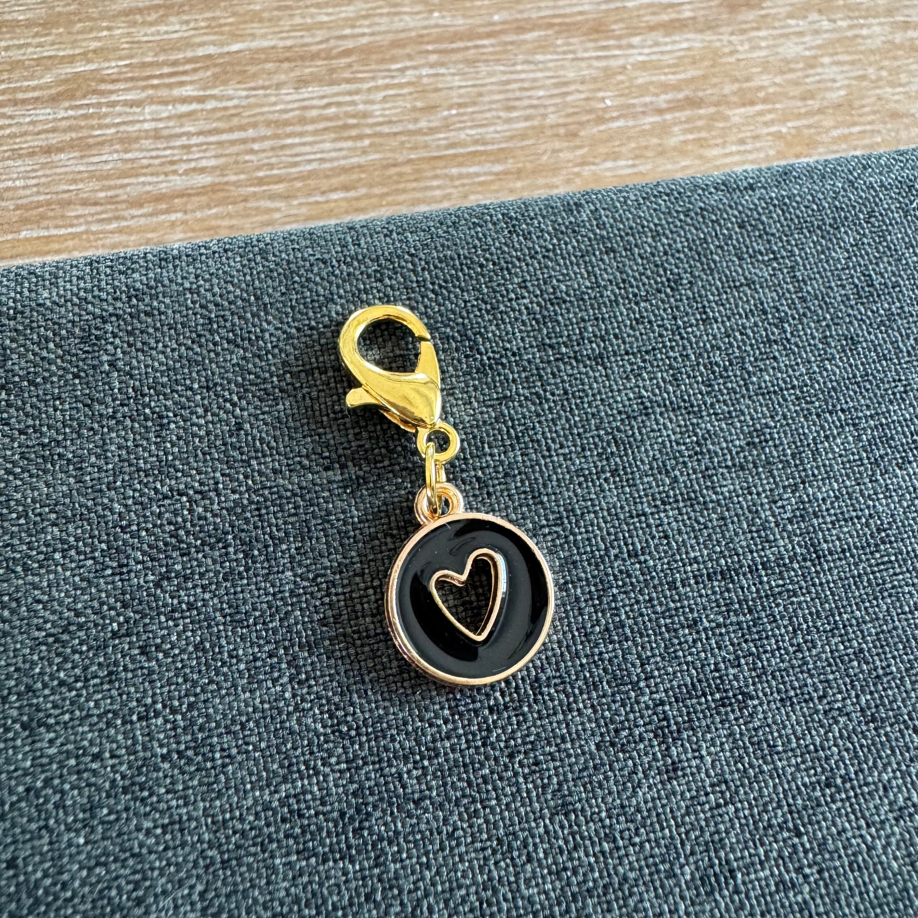 Black Open Heart Charm shoe charm