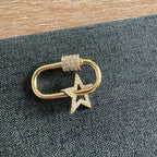 Rhinestone Star Carabiner Golden