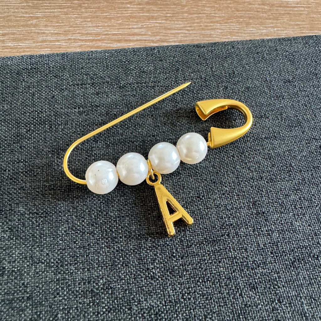 Mod Pearl Pin with Initial