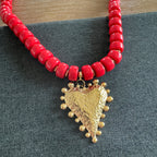 Harlee Heart Necklace red