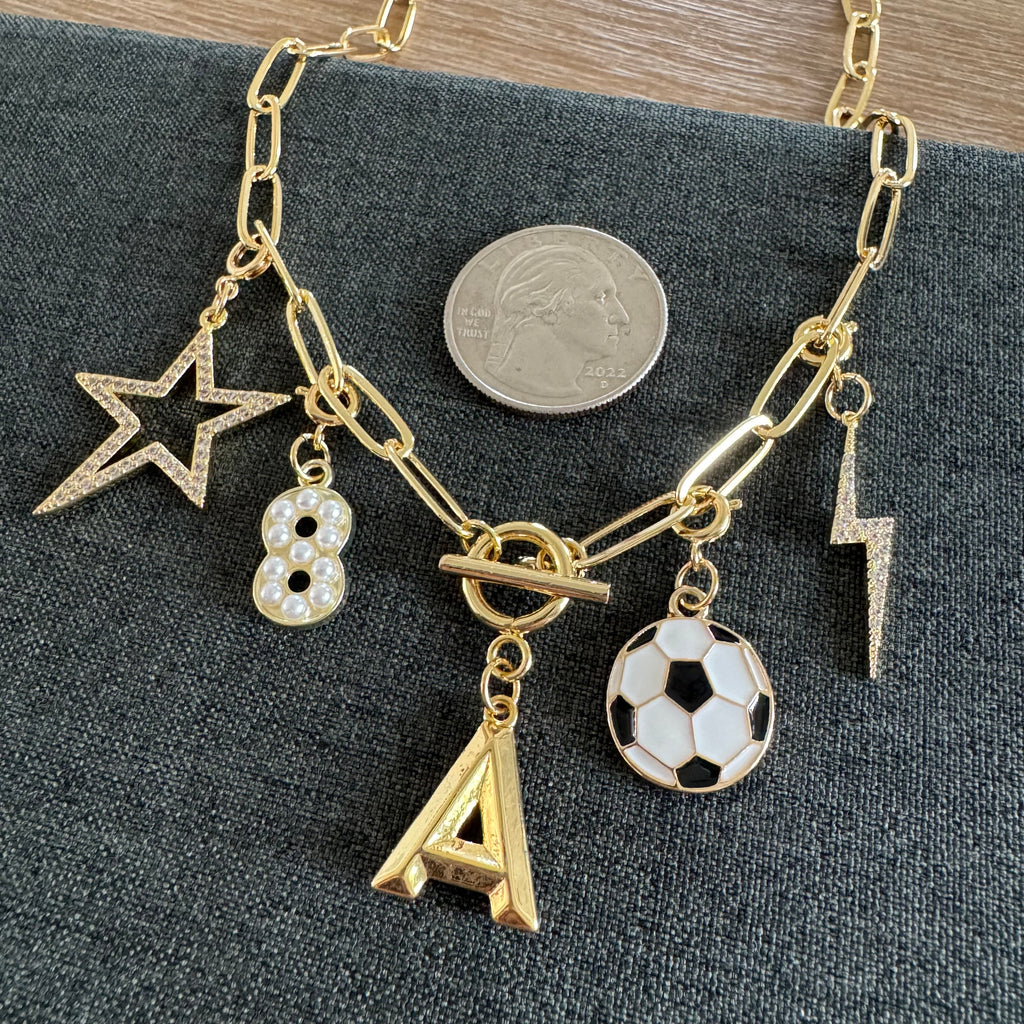 Soccer Number Star Necklace