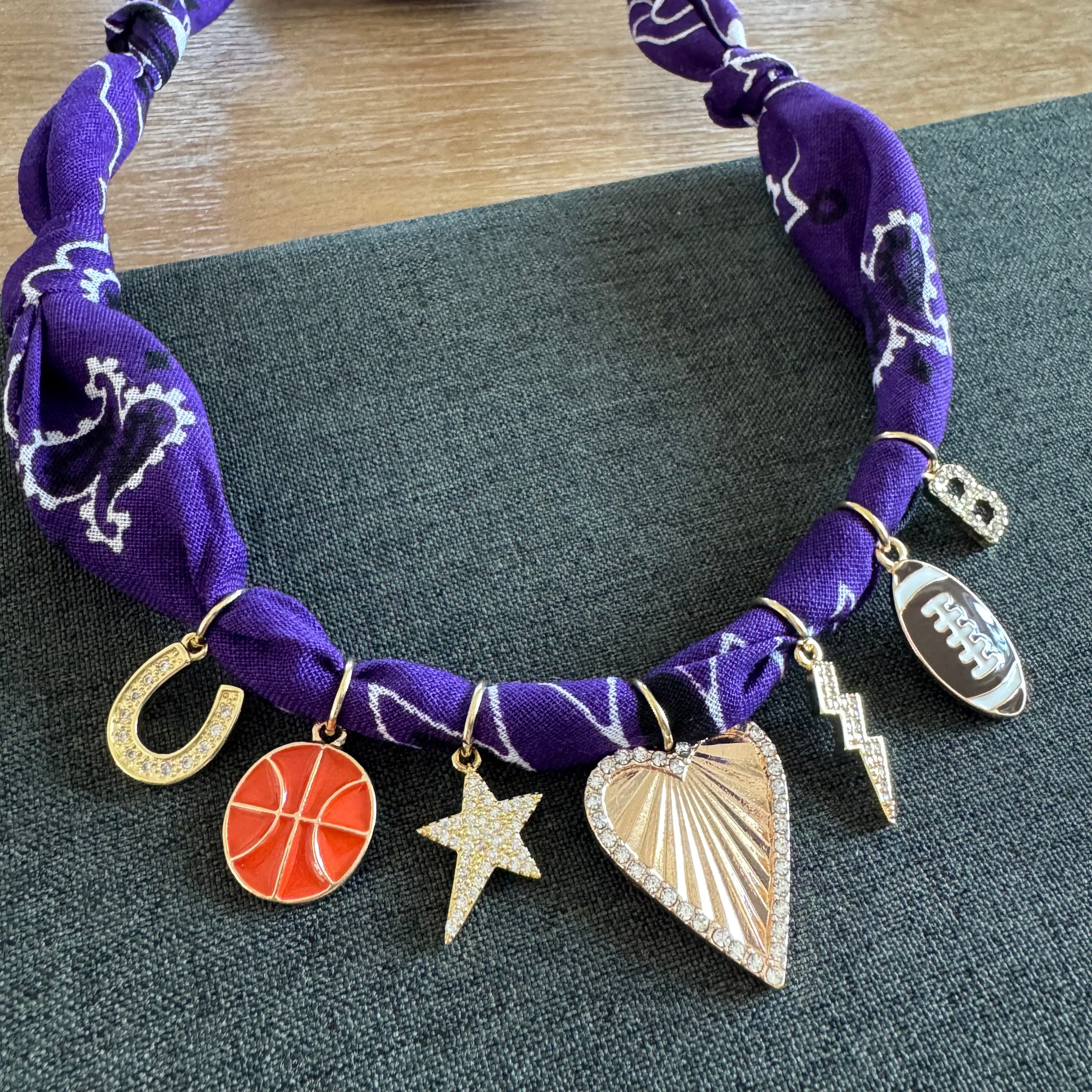 Football Basketball Bandana Necklace Purple