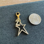 Sarah Rhinestone Initial Star Shoe Charm