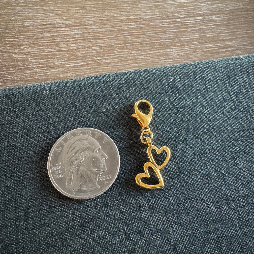 Double Heart Shoe Charm