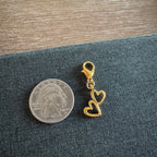 Double Heart Shoe Charm