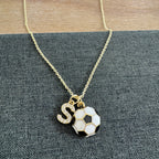 Soccer Pendant Initial Casen Necklace