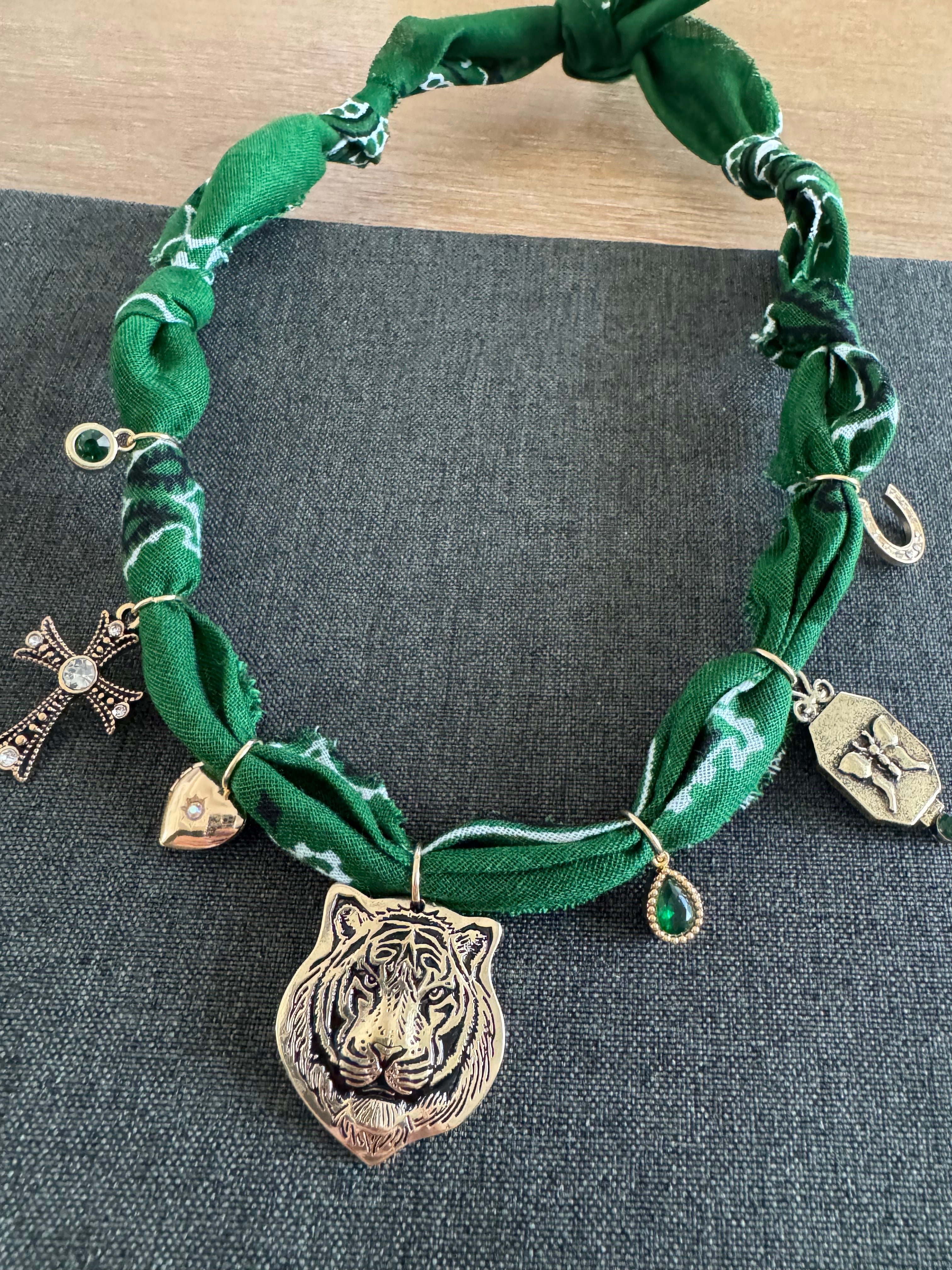 Tiger Bandana Charm Necklace