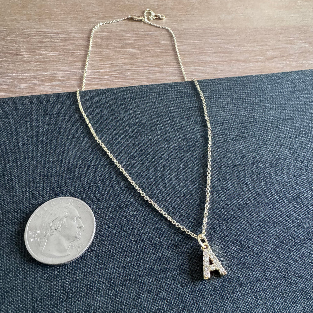 Casen Rhinestone Initial Necklace