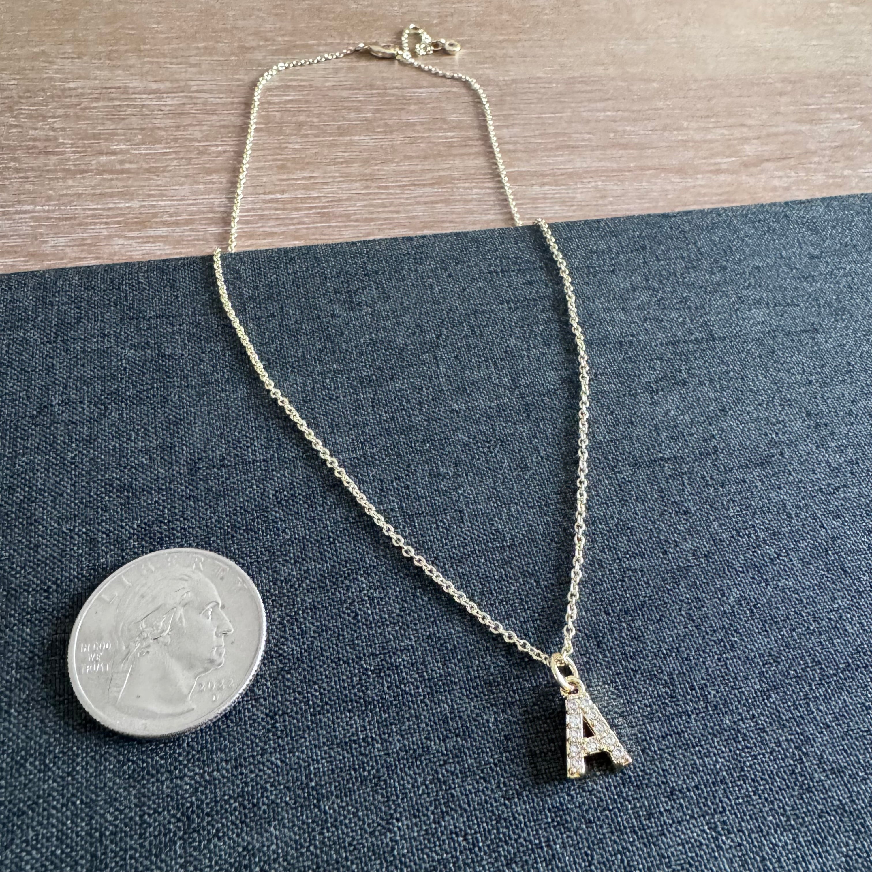 Casen Rhinestone Initial Necklace