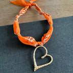Heart Bandana Necklace TN Orange