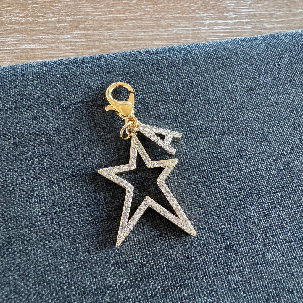 Sarah Star Stone Initial Shoe Charm