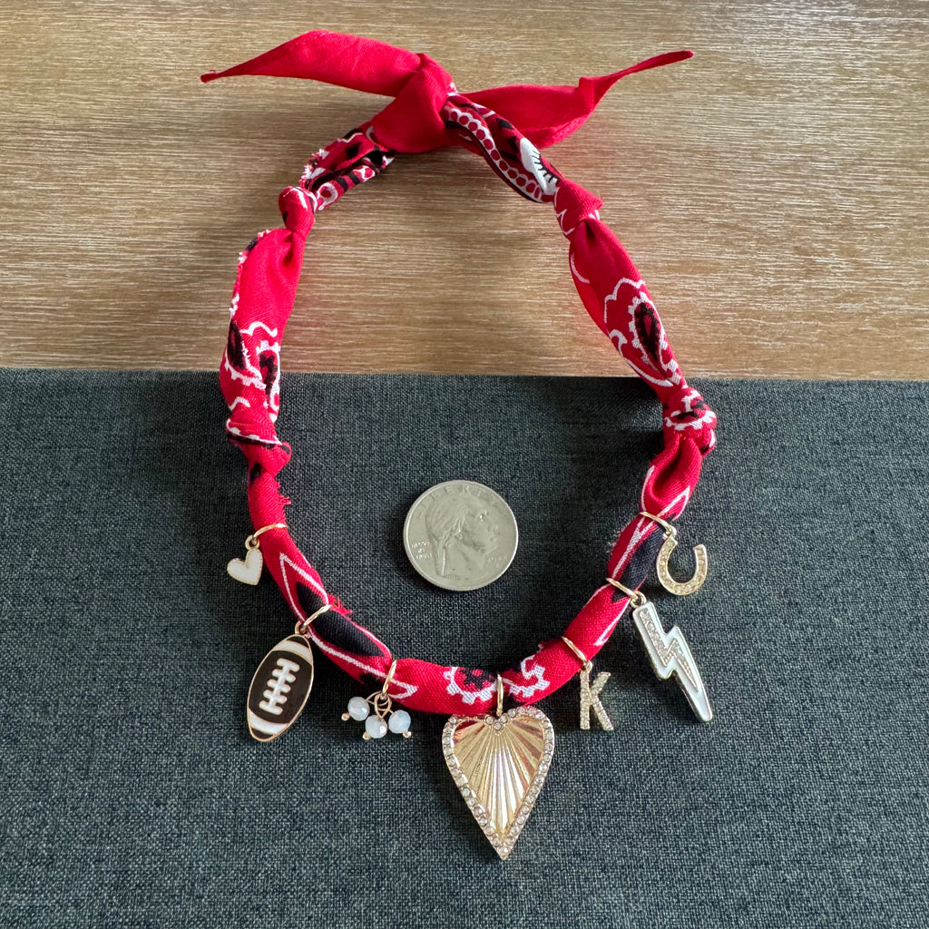 Football Bandana Necklace Red