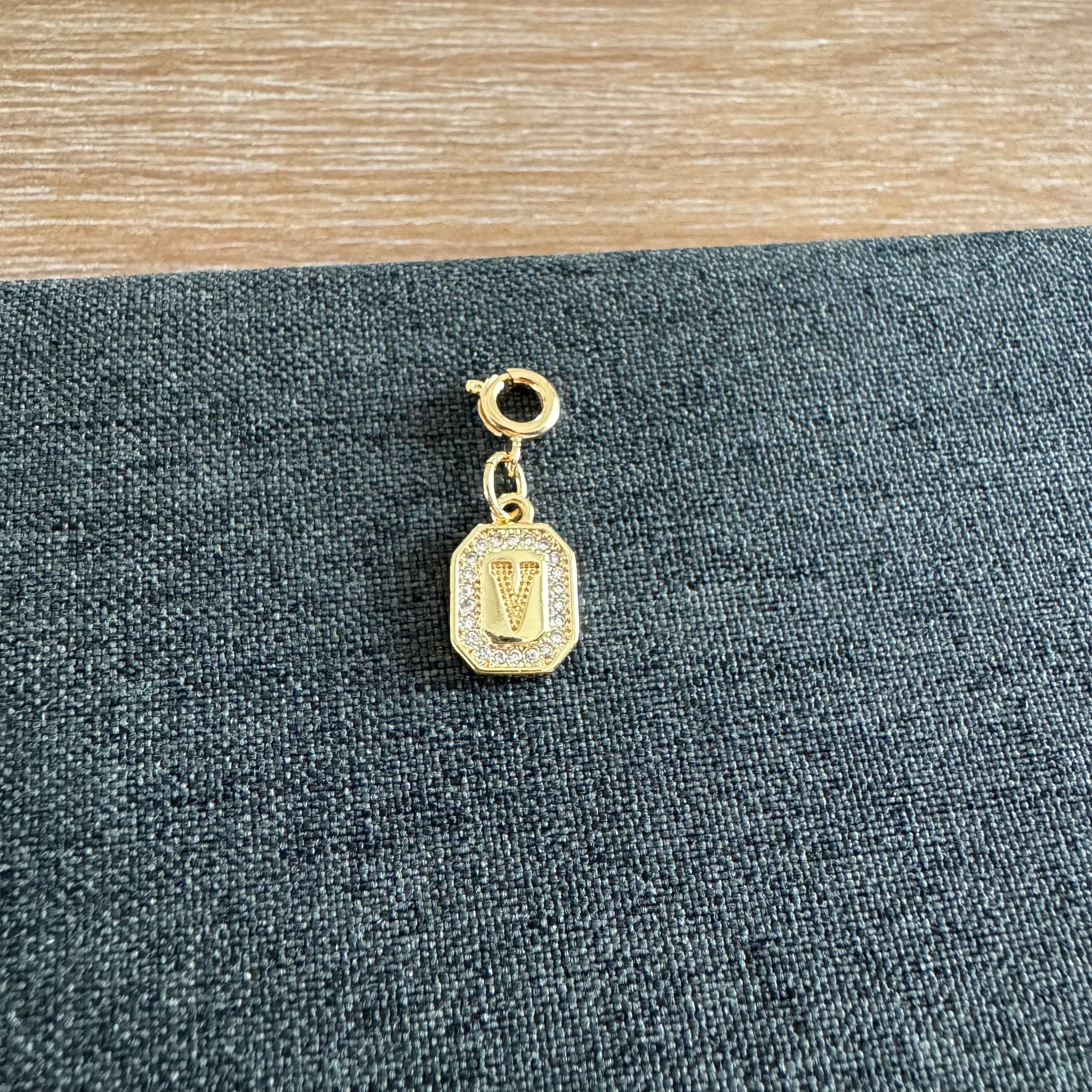 Letter Charm Tag with clasp