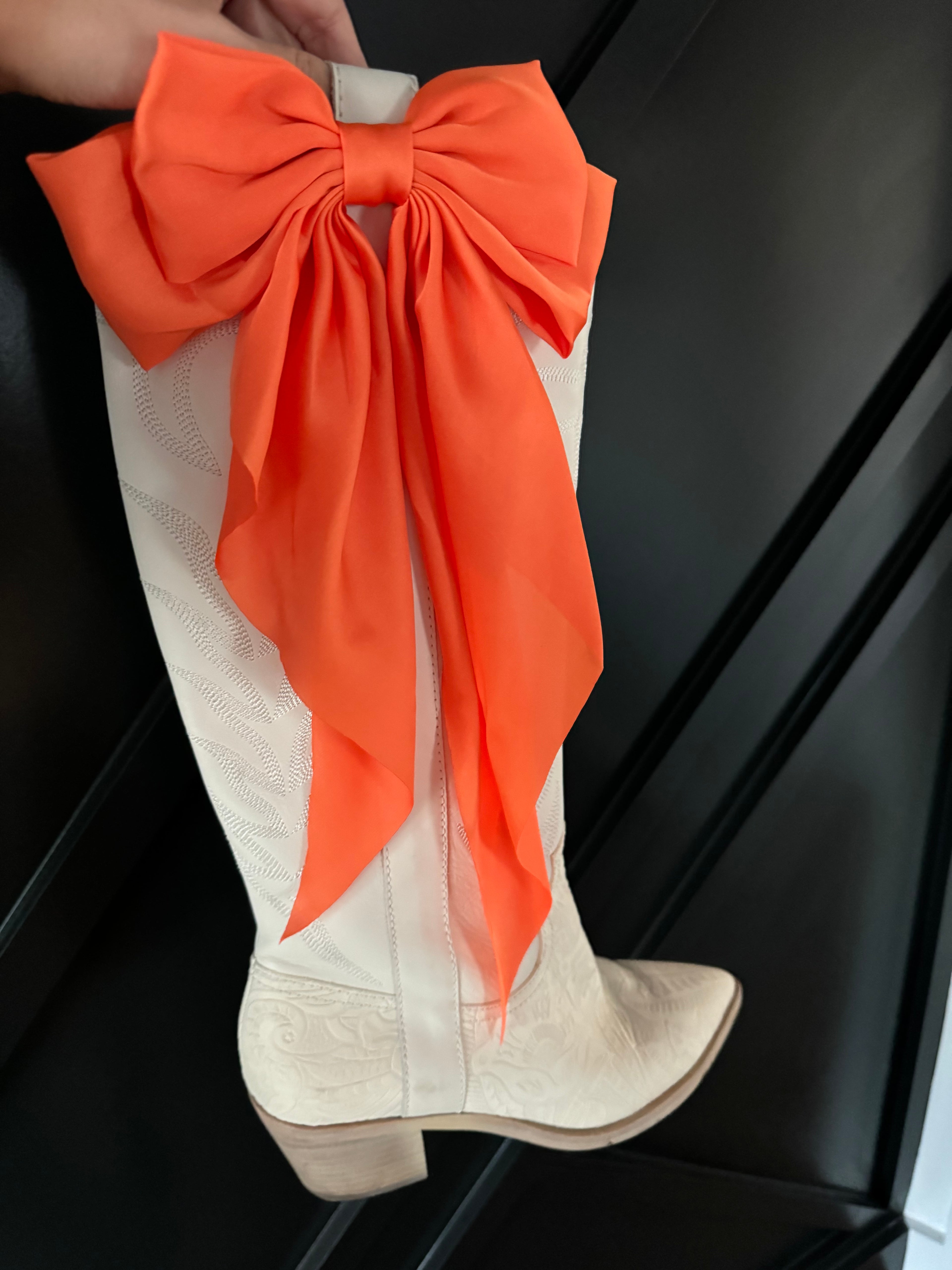 Set of 2 Orange Boot Bows