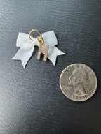 White Bow Initial Charm