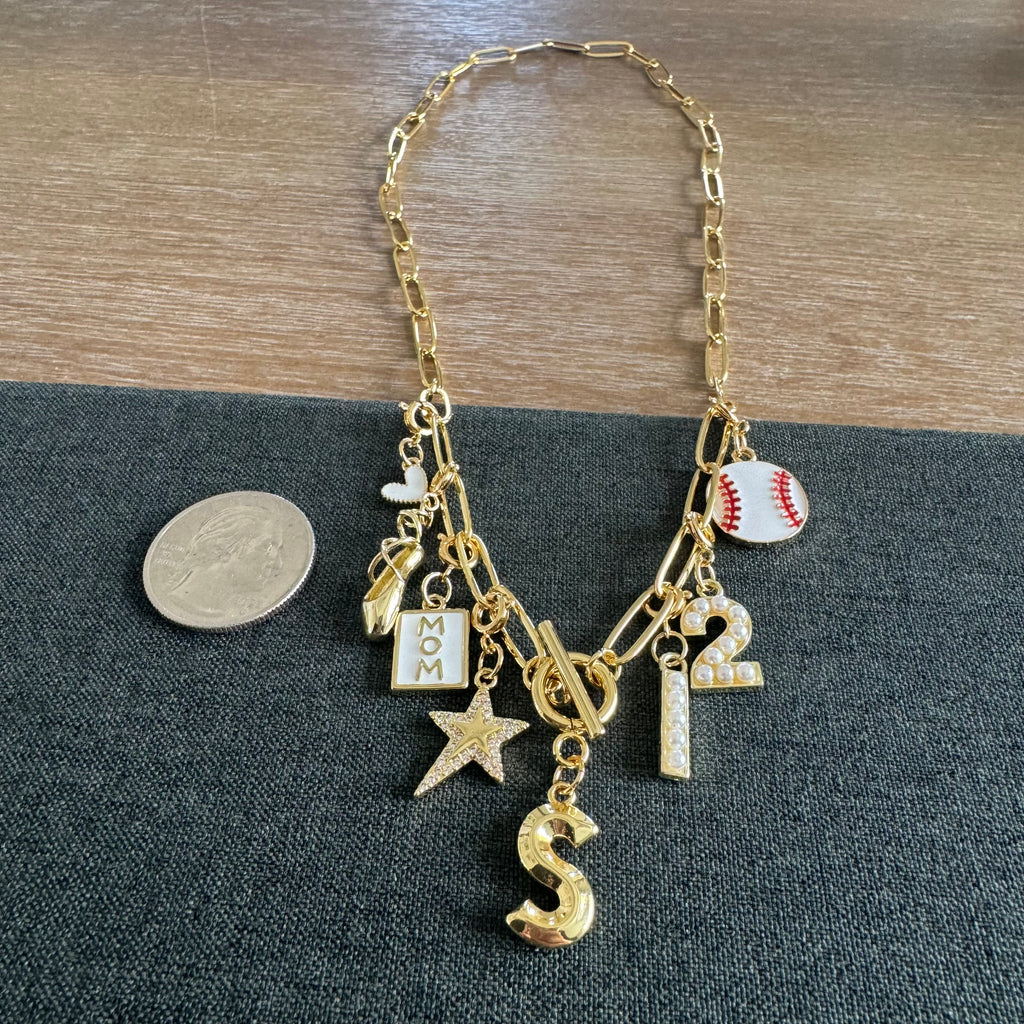 Dance Mom Baseball Mom Number Necklace