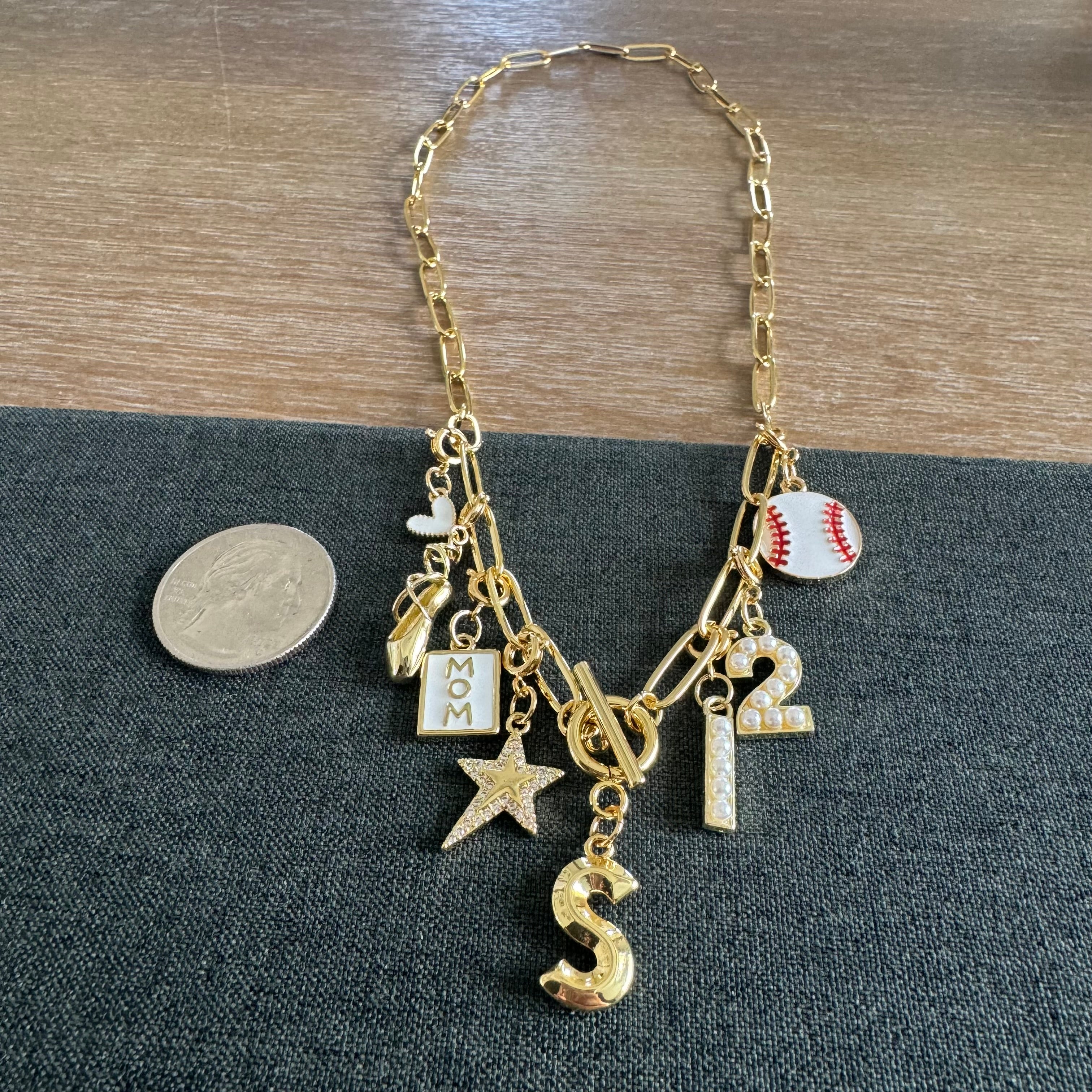 Dance Mom Baseball Mom Number Necklace