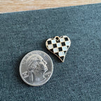 Checkered Point Heart Charm