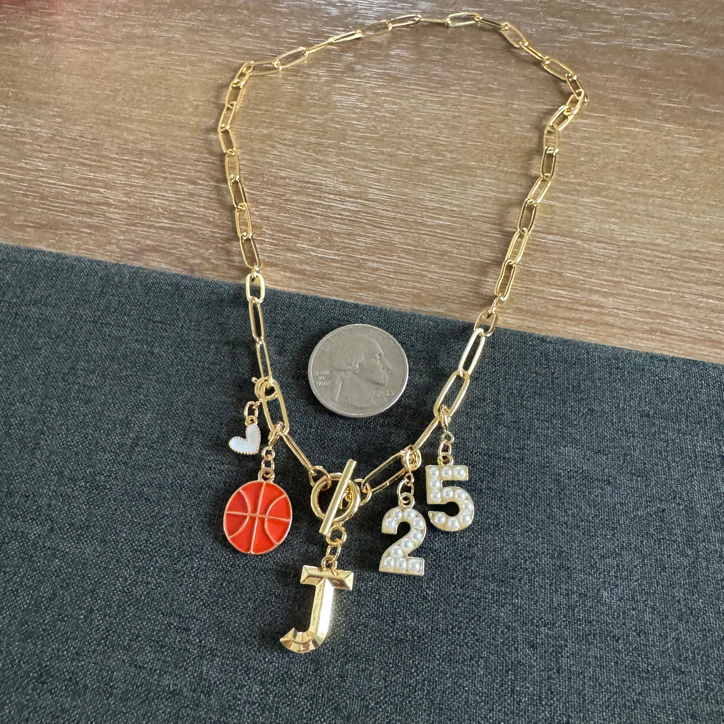 Basketball Number Necklace
