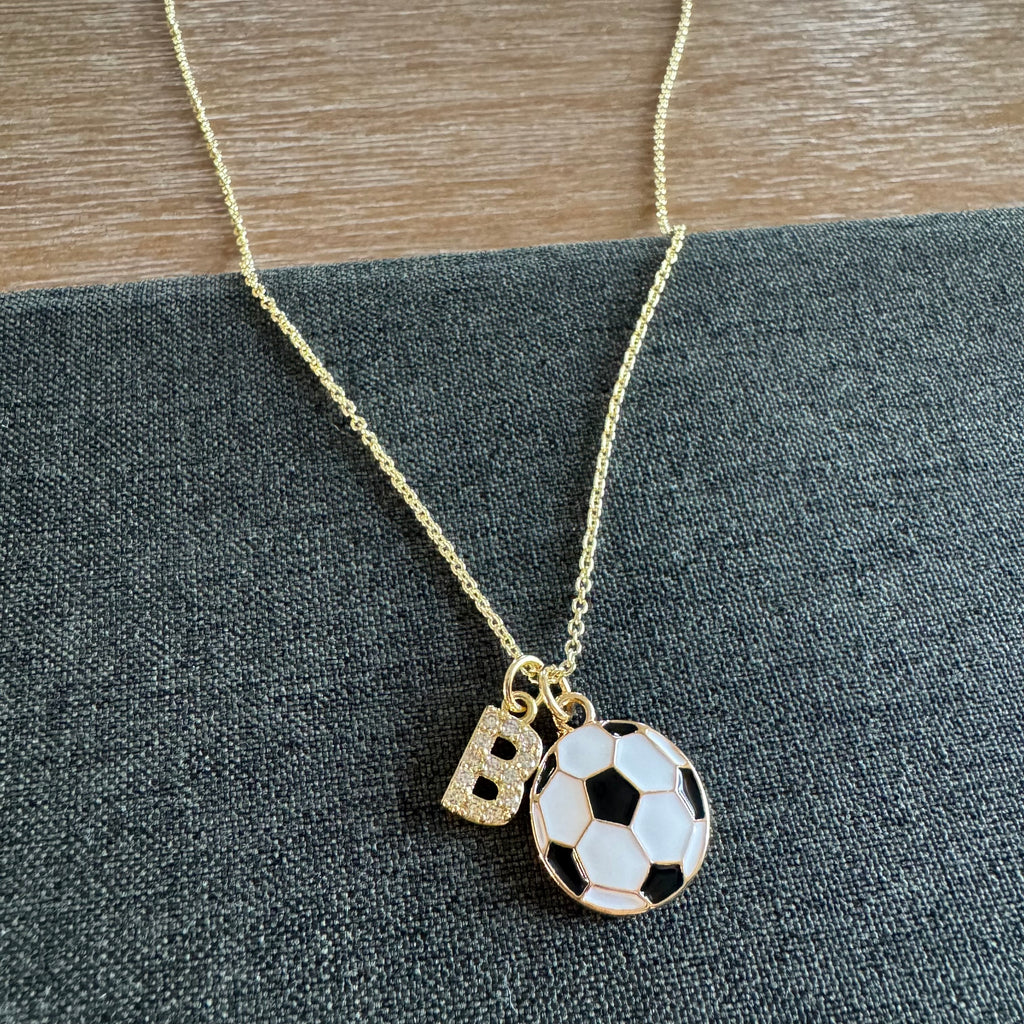 Soccer Initial Casen Necklace