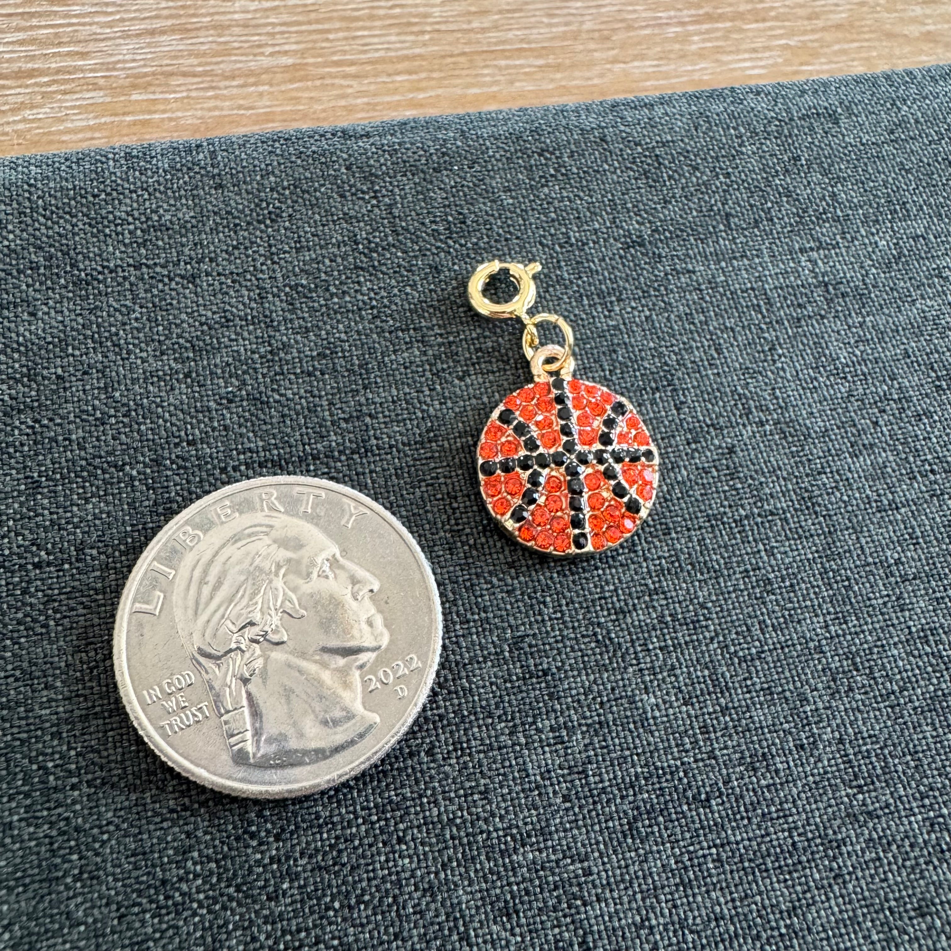 Basketball Stone Charm with clasp