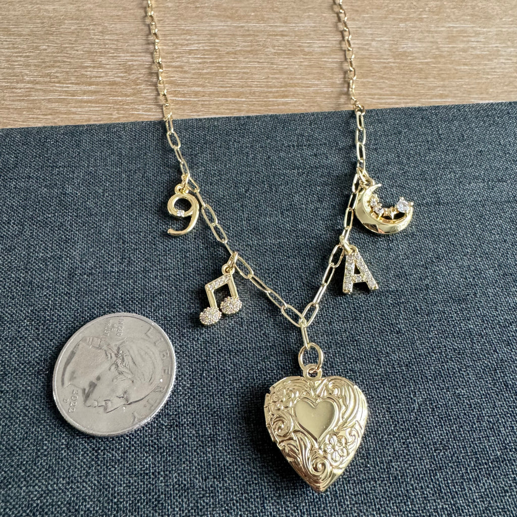 On Cloud 9 Heart Locket Charm Necklace