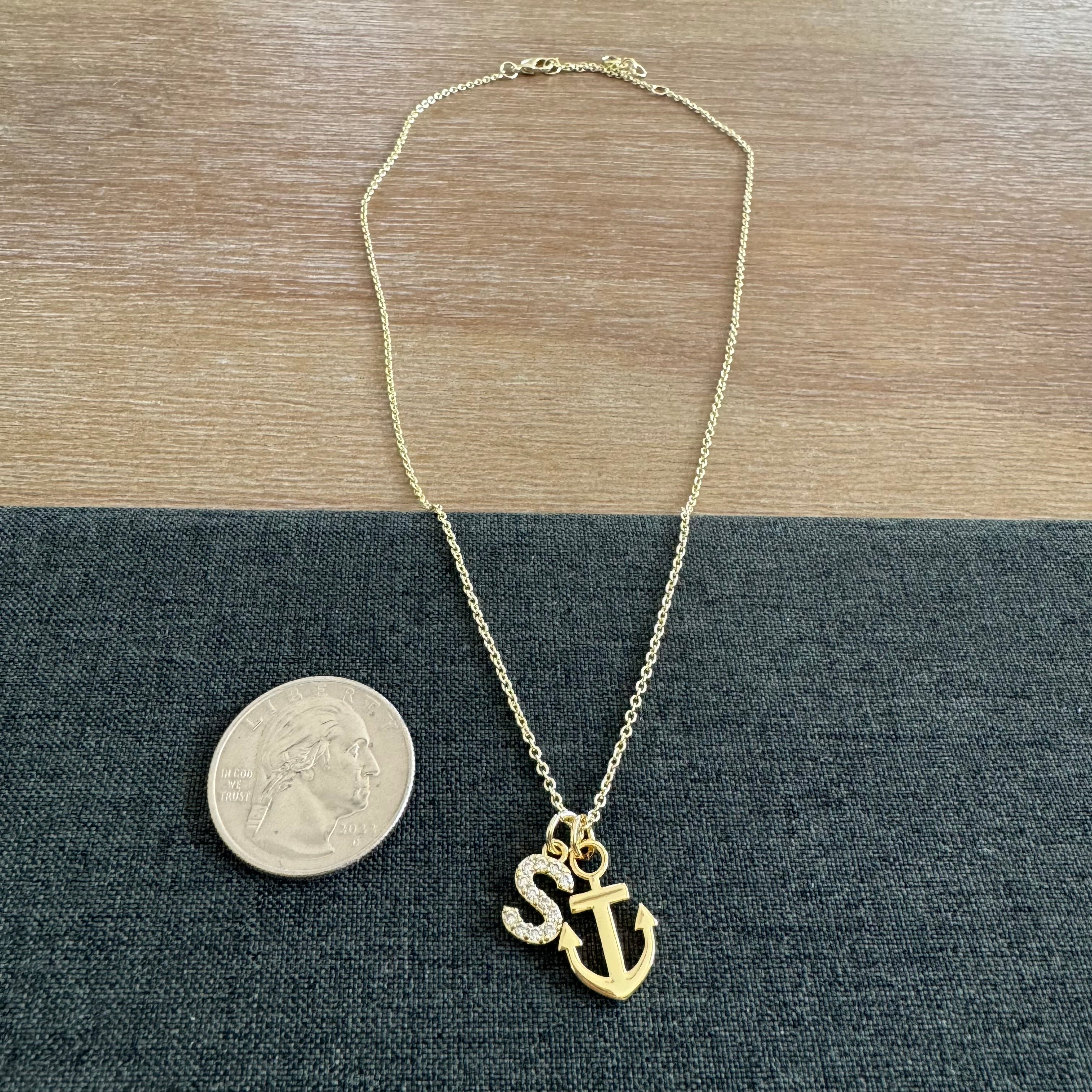 Anchor Initial Casen Necklace