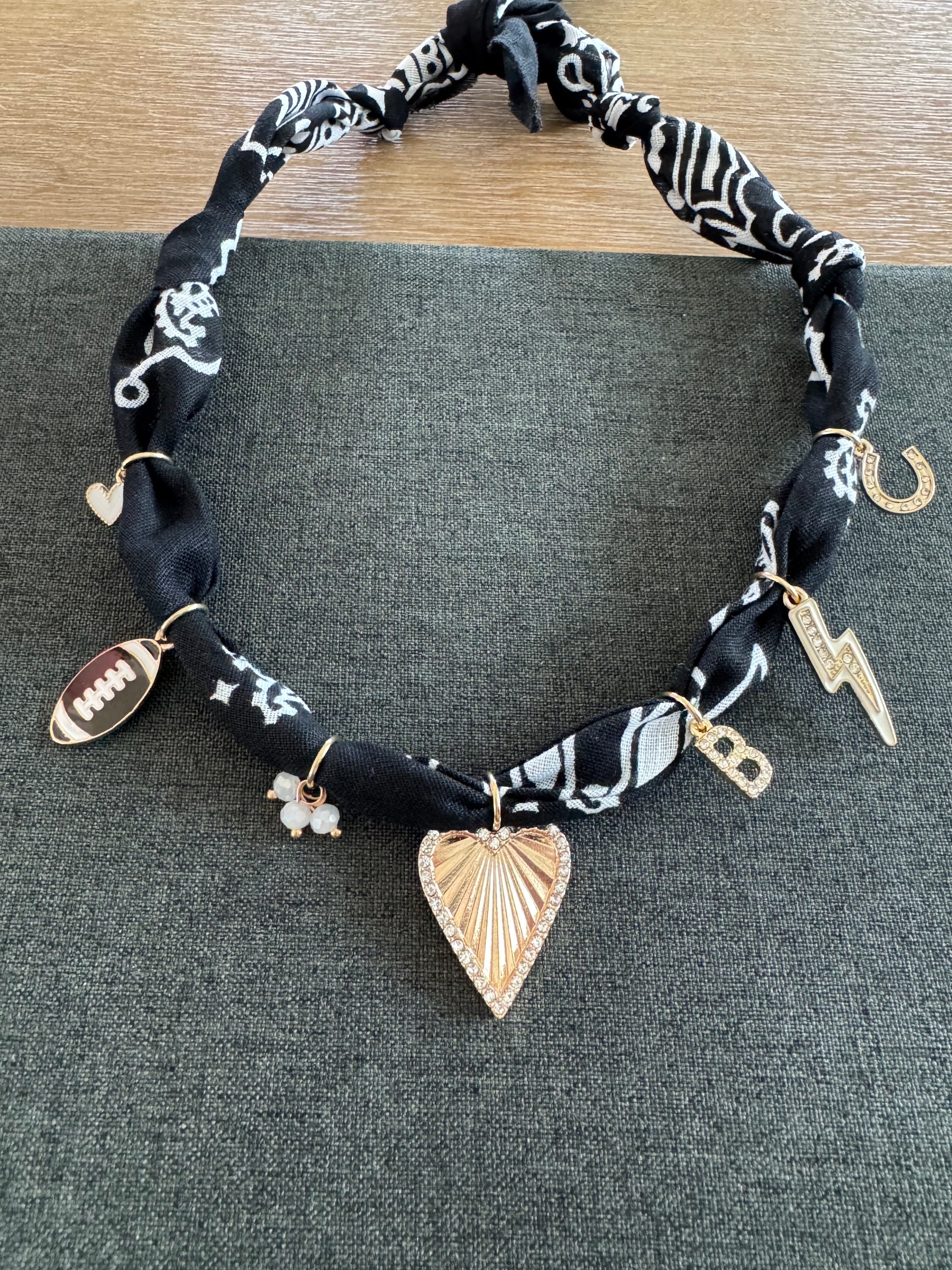 Football Bandana Necklace Black