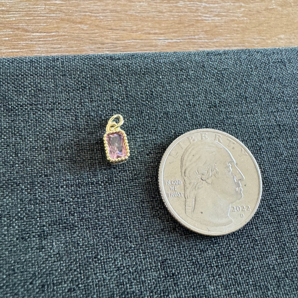 Frame Stone Charm pink